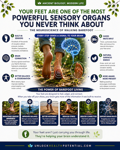 Why Walking Barefoot Is Good for Your Brain - IG FB Graphic